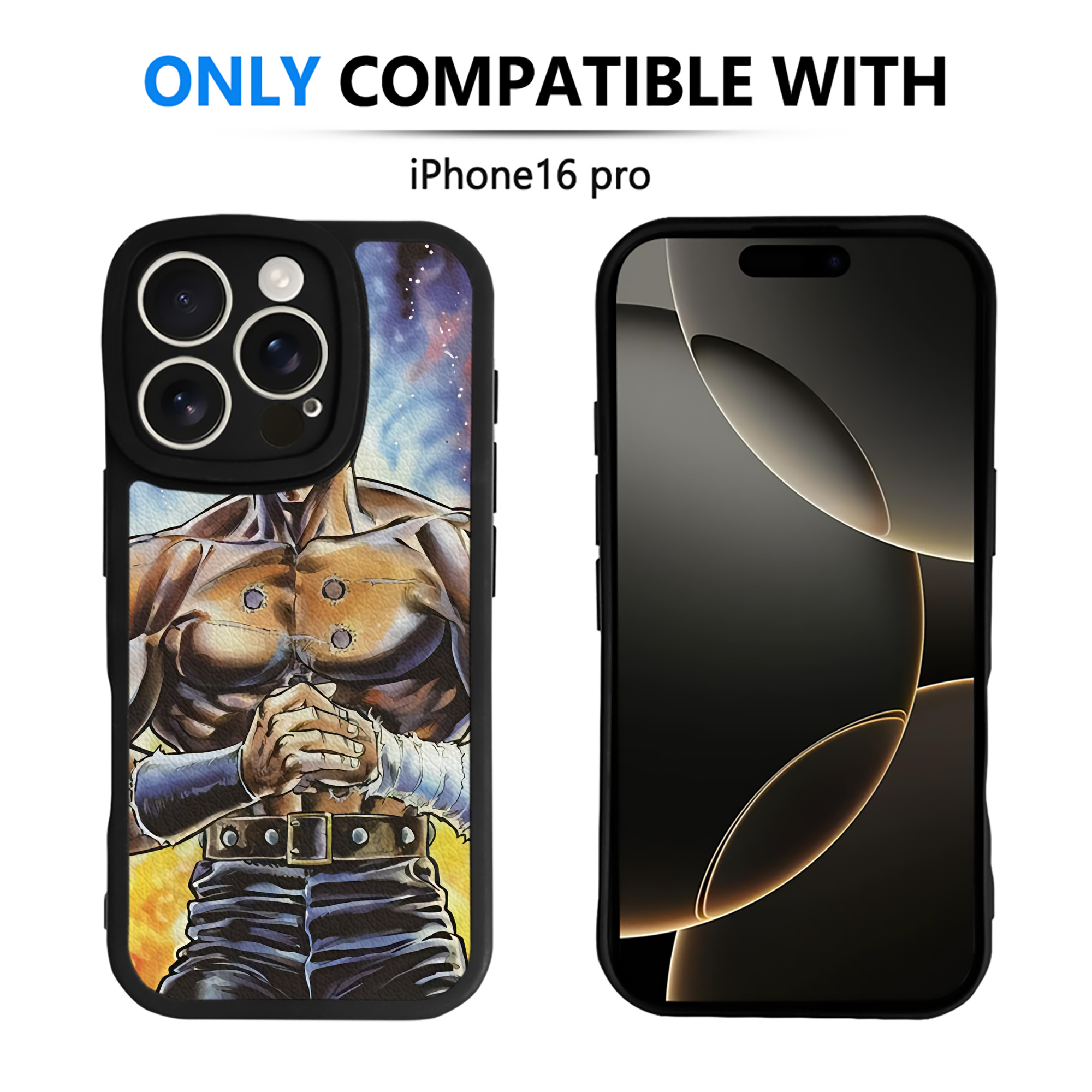 （画像用） 北斗の拳 Fist of the North Star 【iPhone 16シリーズ対応】シリコンスマホケース（レザー調） 材質：シリコン